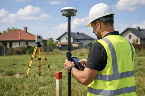 Geodeta mierzy działkę: Jak wygląda pomiar krok po kroku?